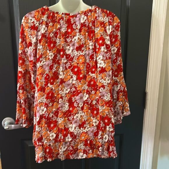 NWOT AGB floral print top, M - Picture 5 of 7